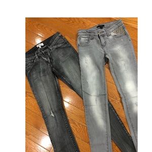 2Super cute black jeans! one stone washed w/studds